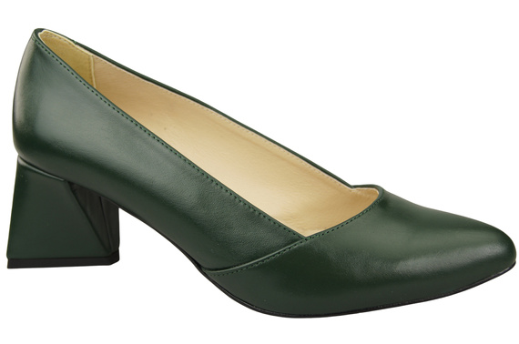 Damen Pumps Smaragdgrün Echtleder Spitz Zehen Absatz ElitaBut 221