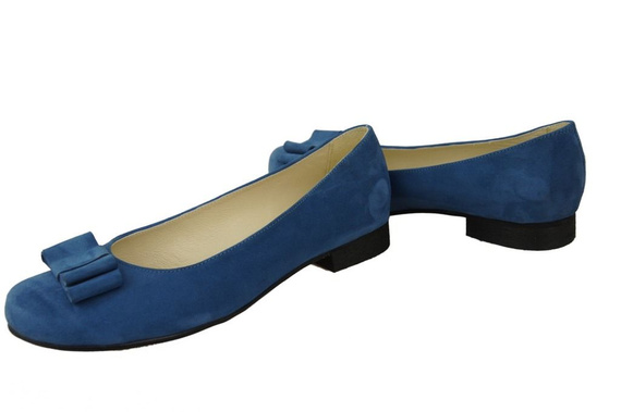 Damenschuhe Ballerinas Blau, Naturleder, Wildleder 126 ElitaBut