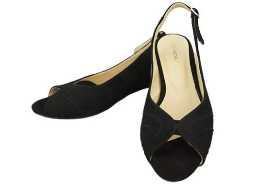 Damenschuhe Sandalen, natürliches Wildleder, Schwarz 991 ElitaBut