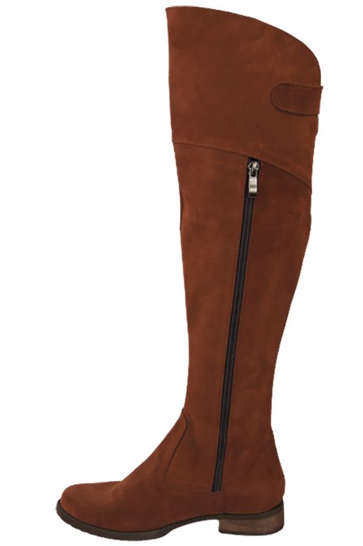 Schuhe Damenstiefel Stiefel Overknee-Stiefel, Naturleder, Velours, Kastanie 154 ElitaBut