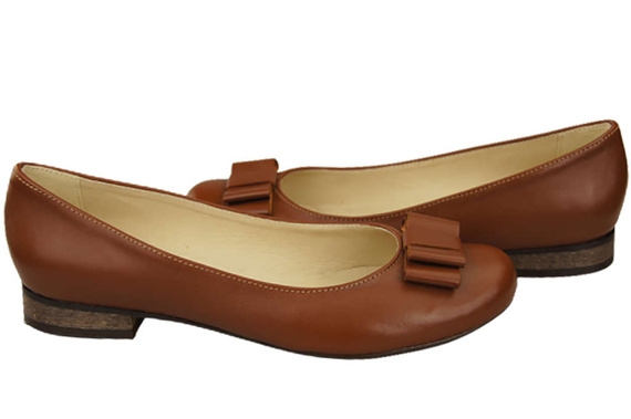 Damen Ballerinas, Naturleder, Braun 702 ElitaBut