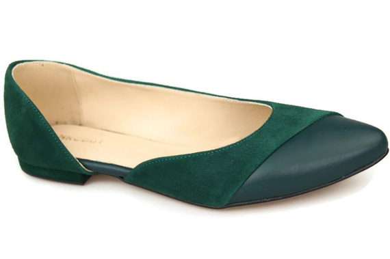 Damenschuhe Malachit-Ballerinas, natürliches Wildleder 146 ElitaBut