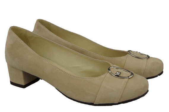 Damenschuhe Pumps Beige Naturleder Wildleder 135 ElitaBut