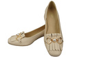 Damenschuhe Pumps mit Fransen verziert Beige Naturleder 195 ElitaBut