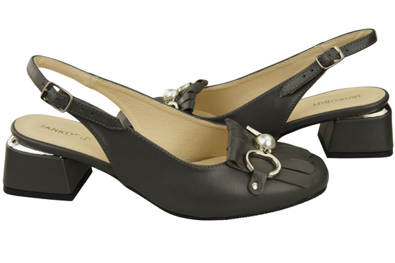 Damenschuhe Graphit Sandalen mit Fransen verziert Naturleder 208 ElitaBut