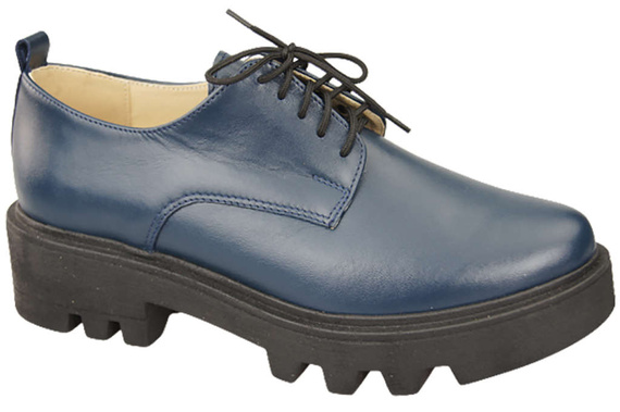 Schuhe Damen Schnürschuhe Marineblau Leder Natur 180 ElitaBut