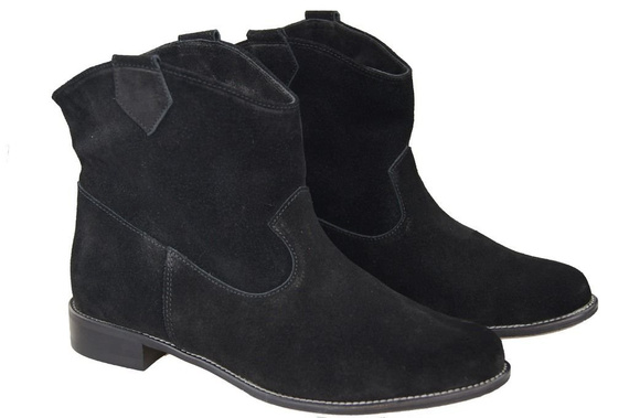 Schuhe Damenstiefel Frühling / Herbst, natürliches Veloursleder, Schwarz 132 L ElitaBut