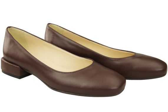 Bequeme Frauen Schuhe Schokolade Flats Natural Leder 204 ElitaBut