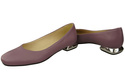 Flache Frauen Schuhe Lilienfarben Dekorative Ferse Naturleder 209 ElitaBut