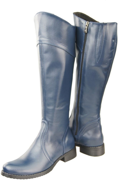 Damenstiefel, Stiefel, Naturleder 597, marineblau ElitaBut