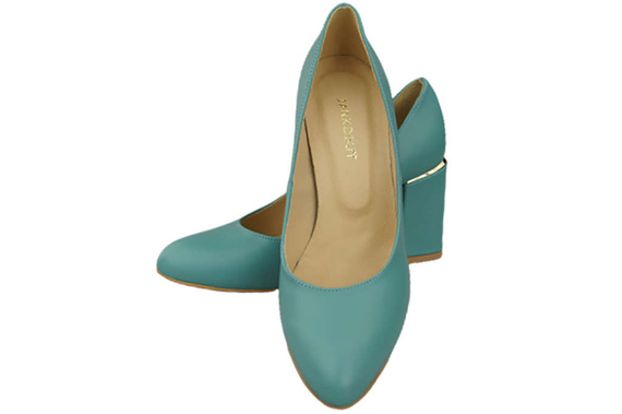 Damenschuhe Türkise Pumps, Naturleder 179 ElitaBut