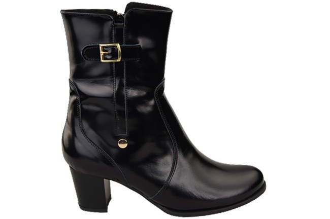 Damenstiefel, Warm, Naturleder, Schwarz, Glänzend 882 Z ElitaBut