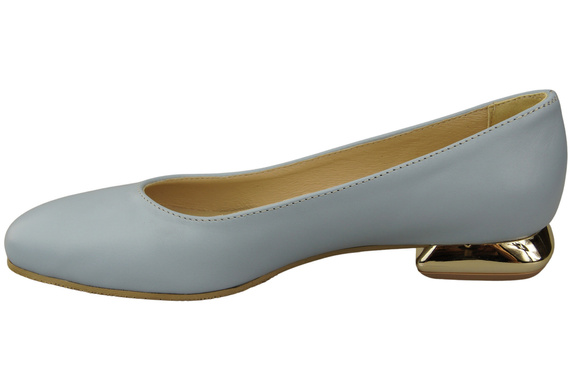 Flache Frauen Schuhe Hellblau Dekorative Ferse Naturleder 209 ElitaBut