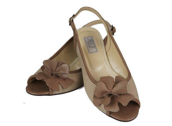 Damenschuhe Sandalen, Naturleder, Cappuccino Beige 778 ElitaBut