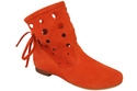 Schuhe Damen-Stiefeletten, natürliches Veloursleder, Orange 160 ElitaBut