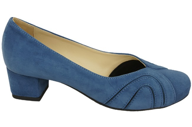 Damenschuhe Pumps, natürliches Wildleder, Blau 786 von ElitaBut