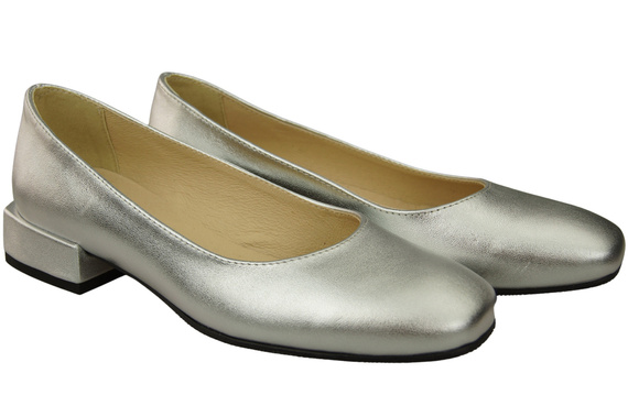 Bequeme Frauen Schuhe Silber Flats Natural Leder 204 ElitaBut