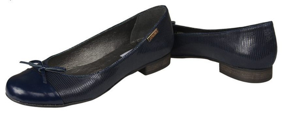 Damen-Ballerinas, Naturleder, Marineblau 873 ElitaBut