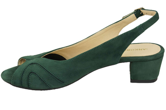 Damenschuhe Sandalen, natürliches Wildleder, Grün 991 ElitaBut