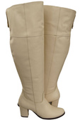 Schuhe Overknee-Stiefel für Damen, Naturleder 190 Beige ElitaBut