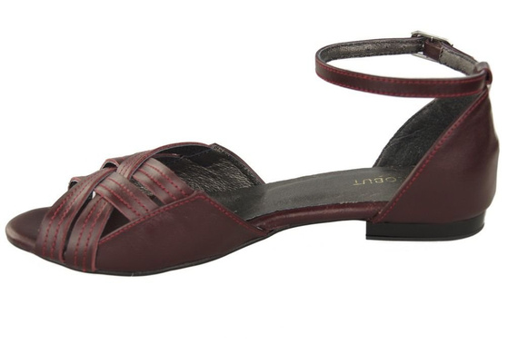 Schuhe Damen Sandalen Burgund Naturleder 128 ElitaBut