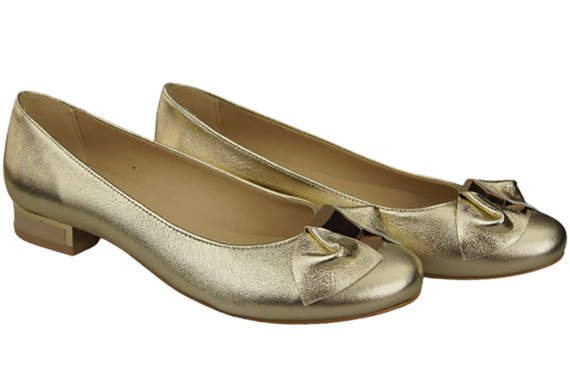 Damen Ballerinas Naturleder Gold 894 ElitaBut