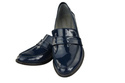 Schuhe Damen Mokassins Naturleder Marineblauer Lack 139 ElitaBut