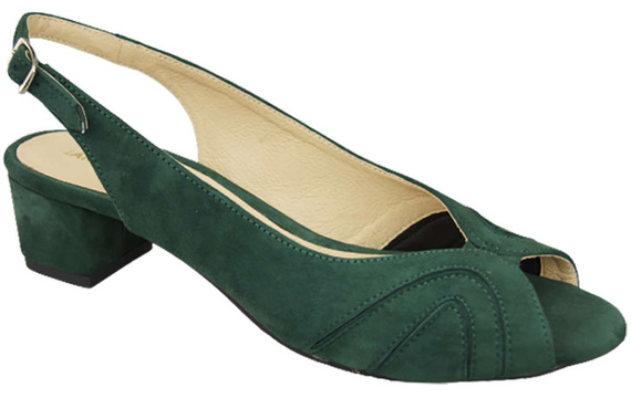 Damenschuhe Sandalen, natürliches Wildleder, Grün 991 ElitaBut