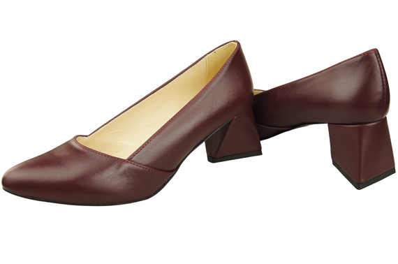 Damen Pumps Burgund Echtleder Spitz Zehen Absatz ElitaBut 221