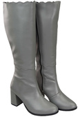 Klassische Damenstiefel, Naturleder, Grau 176 ElitaBut