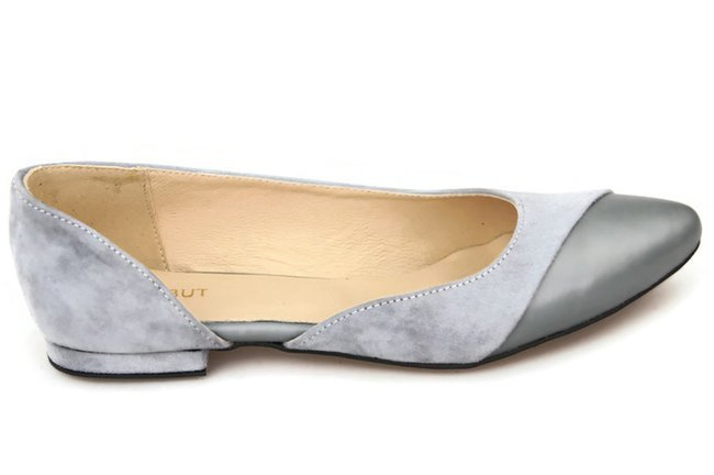 Damenschuhe Ballerinas, Grau, Naturleder, Wildleder, 146 ElitaBut