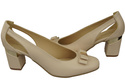 Schuhe Damen Beige Pumps aus Naturleder mit dekorativem Absatz 199 ElitaBut