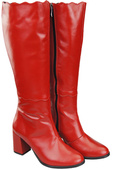 Klassische Damenstiefel, Naturleder, Rot 176 ElitaBut