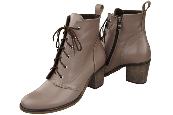 Damen Winter-Schnürstiefel, Naturleder Cappuccino Dark 188 von ElitaBut