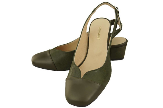 Damenschuhe Sandalen Naturleder 165 Olive ElitaBut