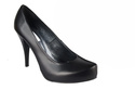 Damenschuhe Pumps High Heels, naturnarbiges Leder, Schwarz 644 ElitaBut