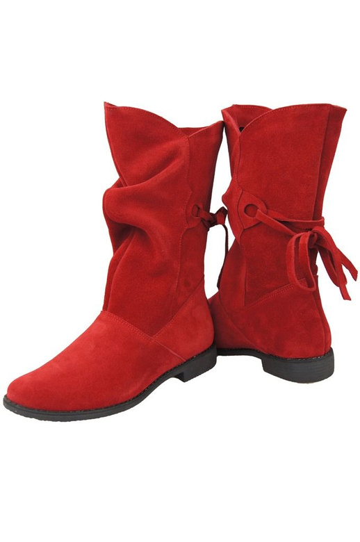 Damen-Winterstiefel, natürliches Veloursleder, Rot 999 von ElitaBut