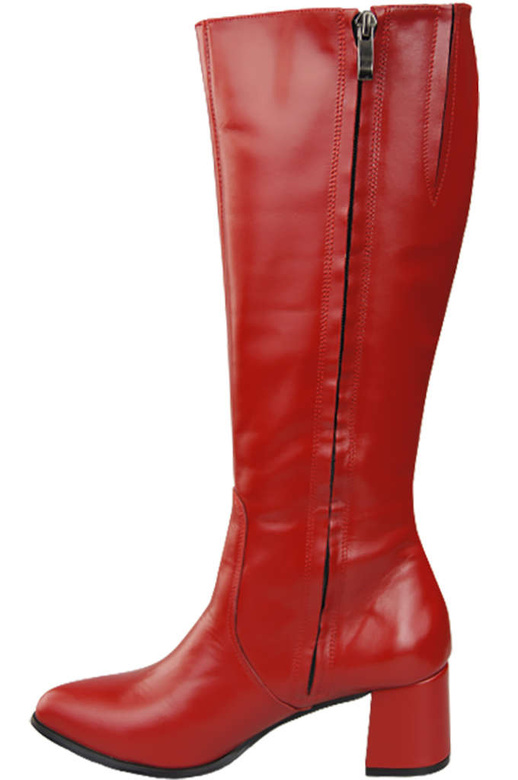 Klassische Damenstiefel, Naturleder, Rot 175 ElitaBut