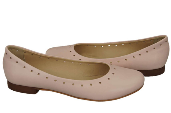 Damenschuhe Bequeme Ballerinas Naturleder Puderrosa 162 ElitaBut