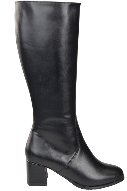 Bequeme Damen Schwarz Niedrig Absatz Stiefel Naturleder 212 ElitaBut