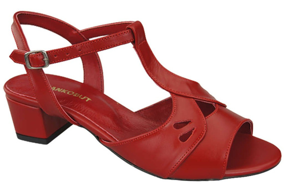 Damenschuhe Sandalen Rot Naturleder 169 ElitaBut
