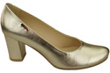 Klassische Damen Gold Leder Mandel Nase Pumps 201 ElitaBut