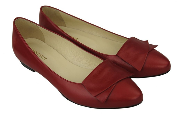 Damenschuhe Ballerinas Rot, Naturleder 988 ElitaBut