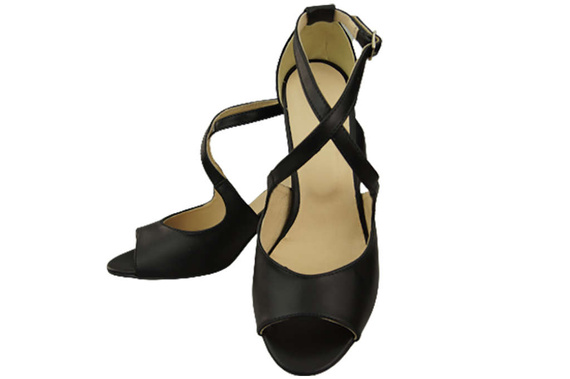 Damenschuhe Sandalen Schwarz Naturleder 186 ElitaBut