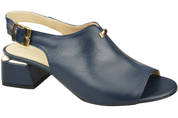 Damenschuhe Sandalen Marineblau, goldene Schnalle, Naturleder 198 ElitaBut