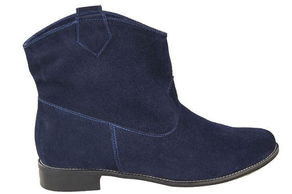 Schuhe Damen-Stiefeletten Frühling / Herbst, natürliches Veloursleder, Marineblau 132 L ElitaBut