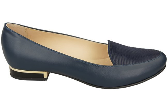 Damen-Ballerinas Lords, Naturleder, Marineblau 908 ElitaBut