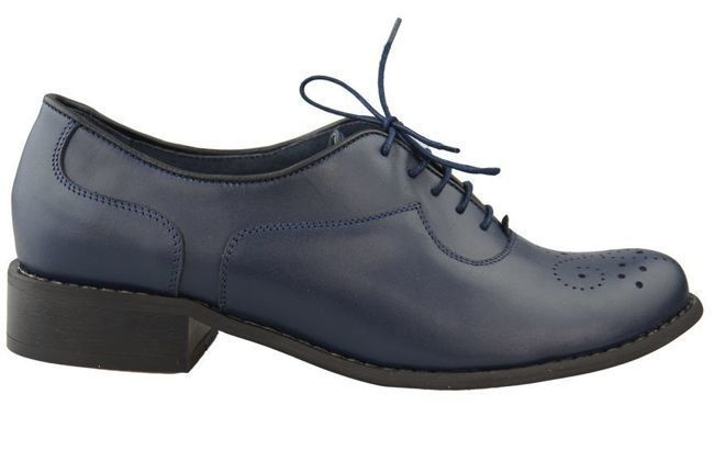 Schuhe Schnürschuhe, Naturleder, Marineblau Damen 953 ElitaBut