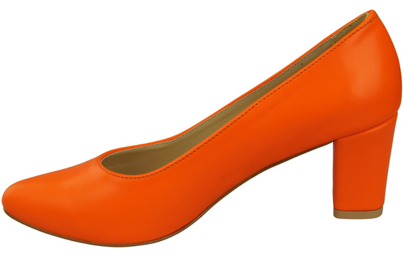 Klassische Glatt Damen Orange Naturleder Schuhe 213 ElitaBut