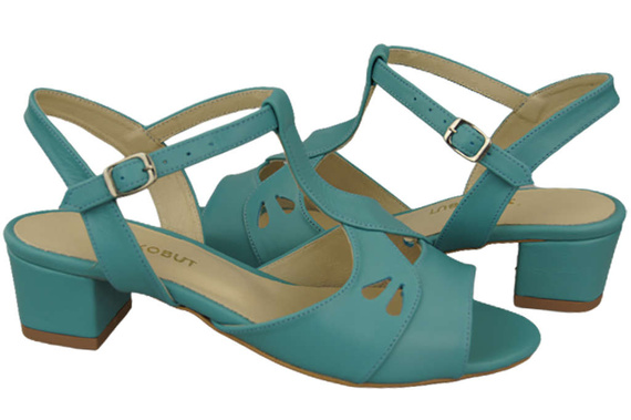 Damenschuhe Türkise Sandalen, Naturleder 169 ElitaBut